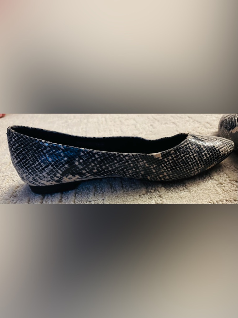 Vionic Caballo Ballet Flats in a Natural Leather Snake Print - Picture 7 of 9